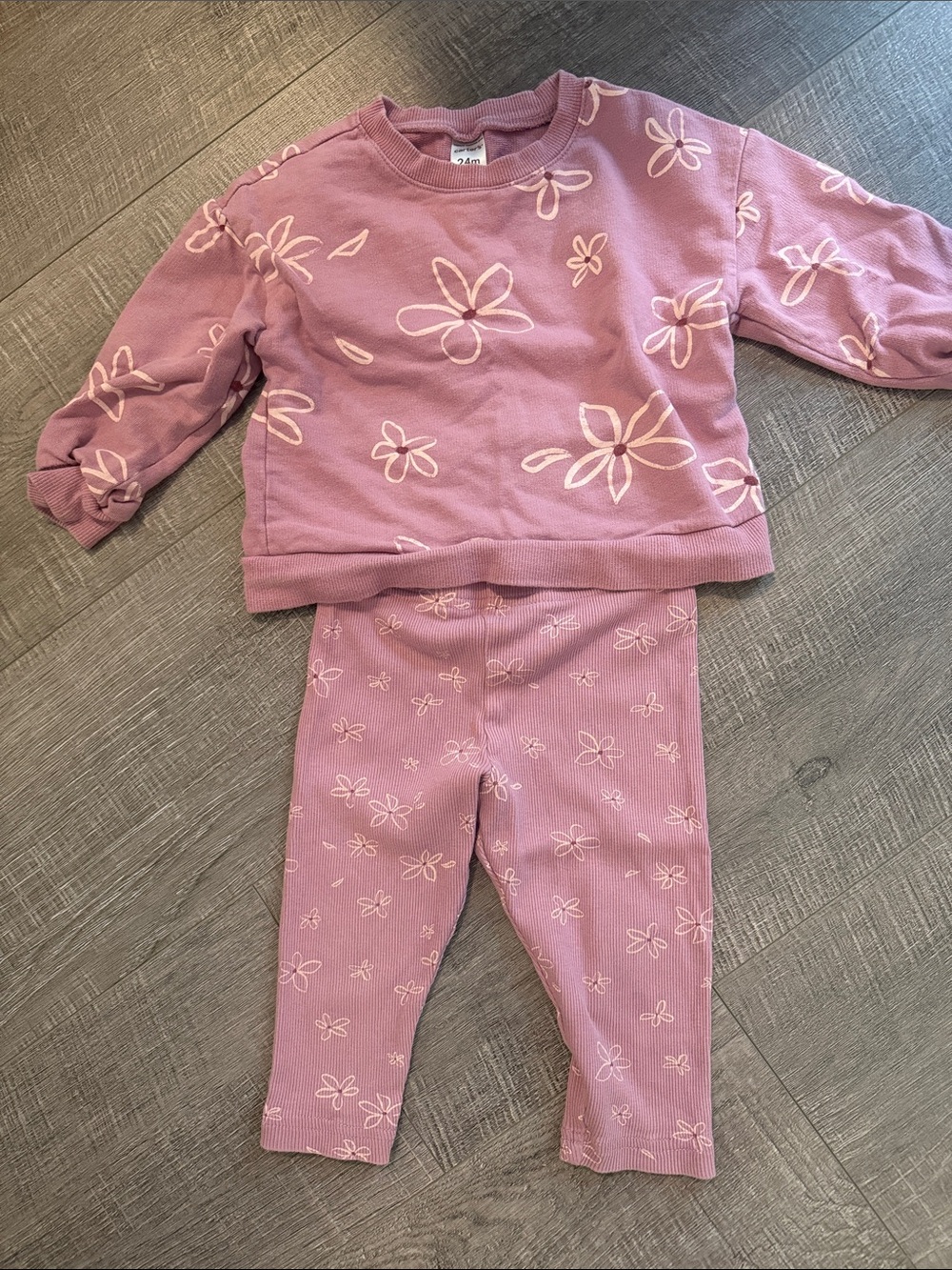 Carter's Mauve Floral Pullover & Legging Set